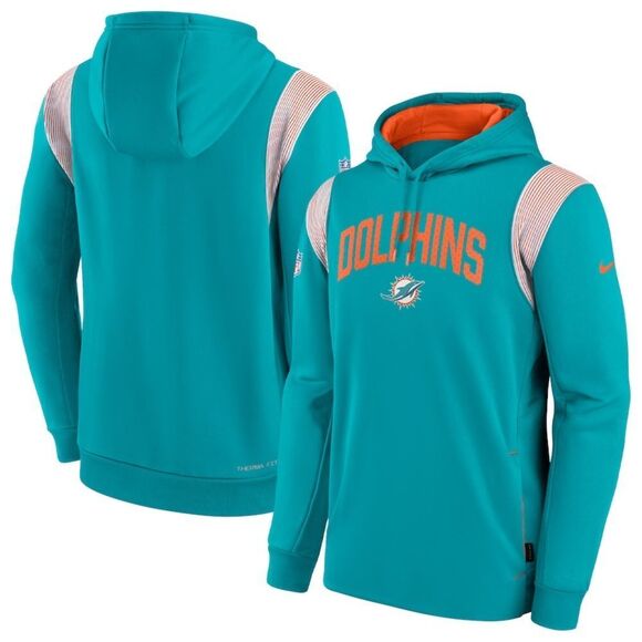 Nike Aqua Miami Dolphins Sideline Athletic Performance Pullover Hoodie Size XXL - Picture 1 of 16